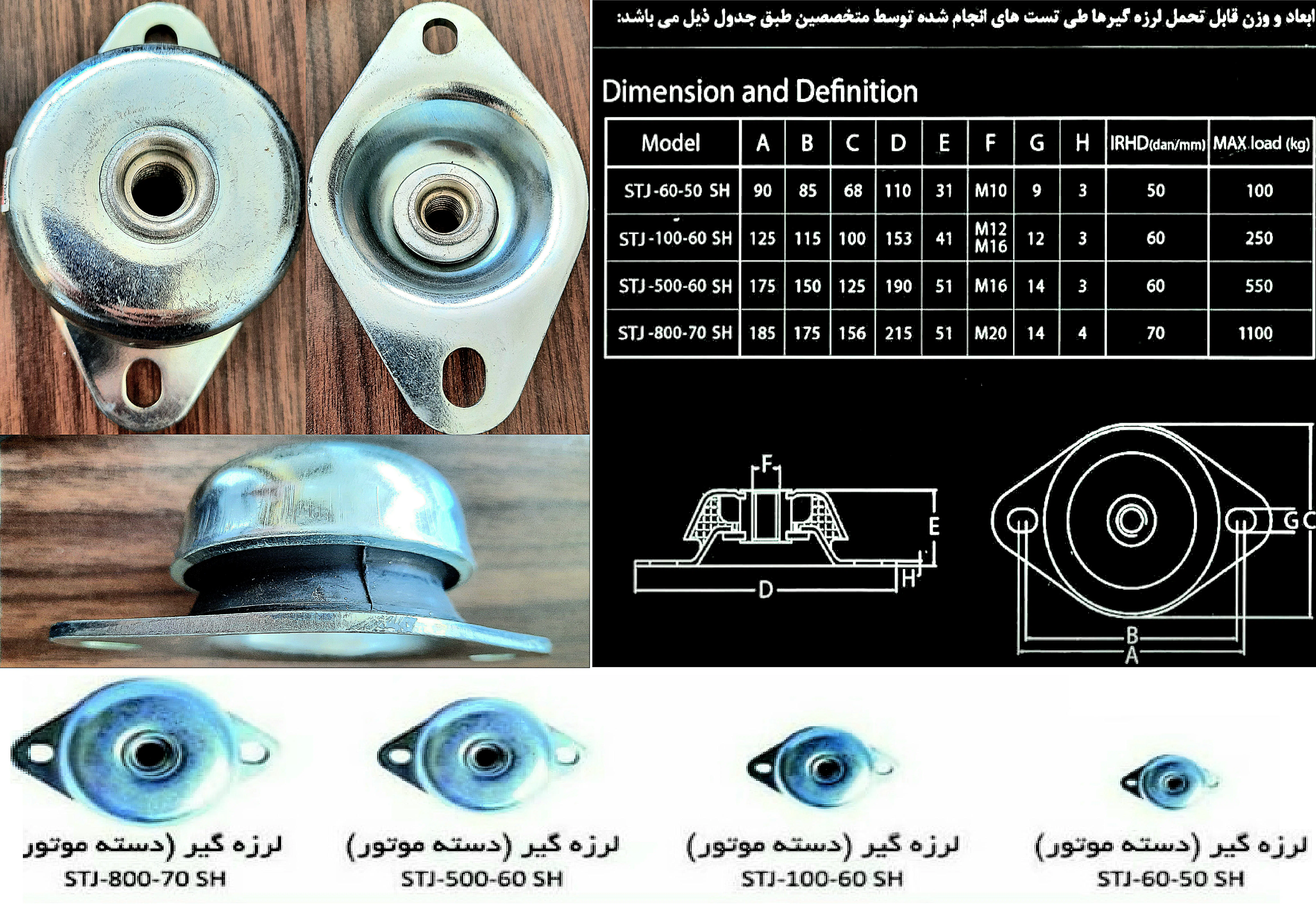 لرزهگیر لاستیکی دیزل ژنراتور